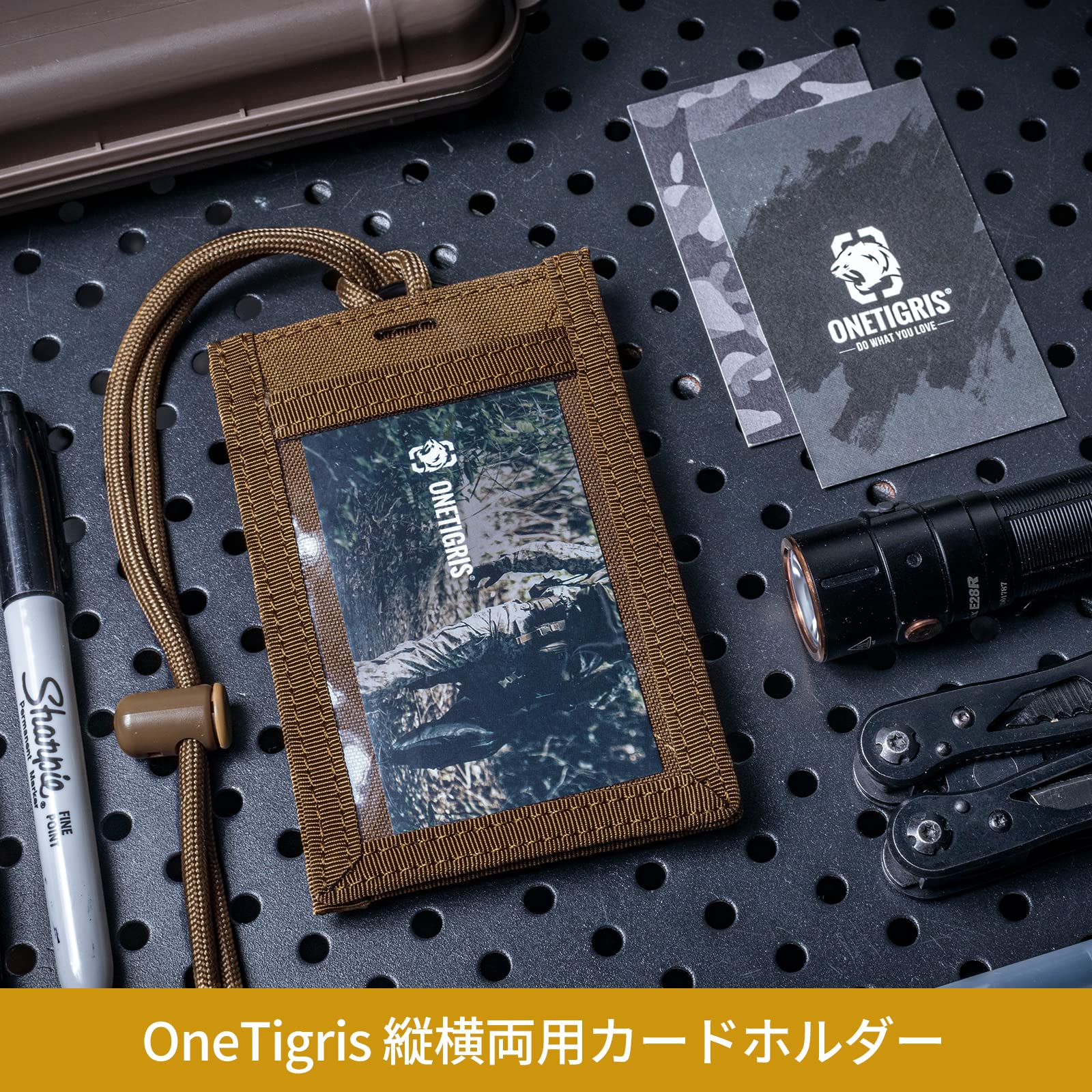 Amazon.co.jp: OneTigris ID カードホルダー ペンホルダー付き 首掛け